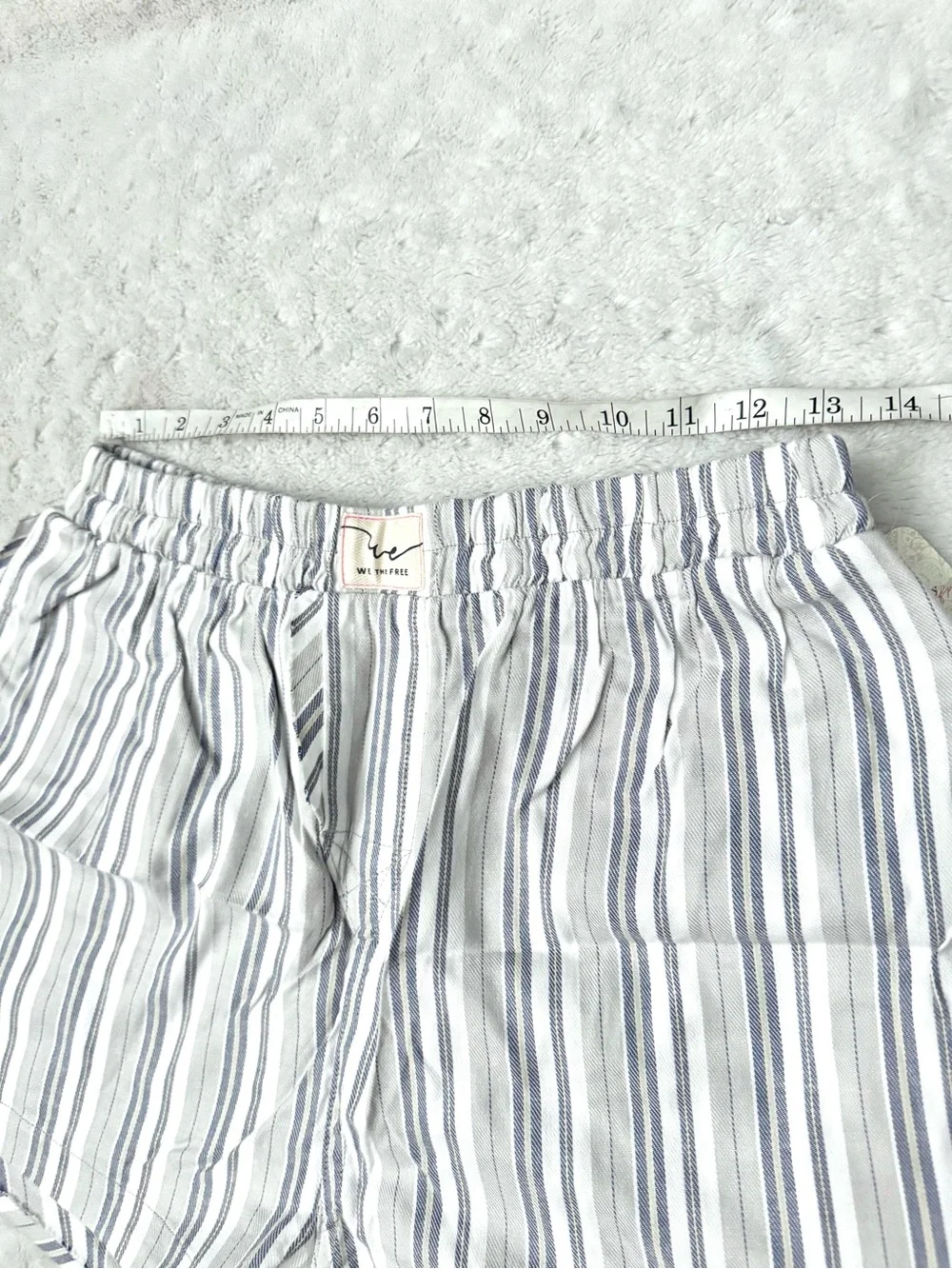 NWT- Free People We the Free Day to Day Flannel Boxer Shorts in Grey Combo